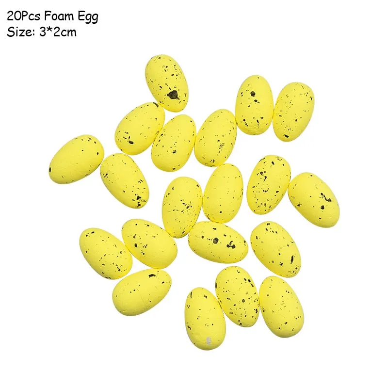 DIY Easter Decoration Eggs Styrofoam Foam Ball Happy Easter Decorations For Home Kids Easter Party Gifts Handmade Ornaments