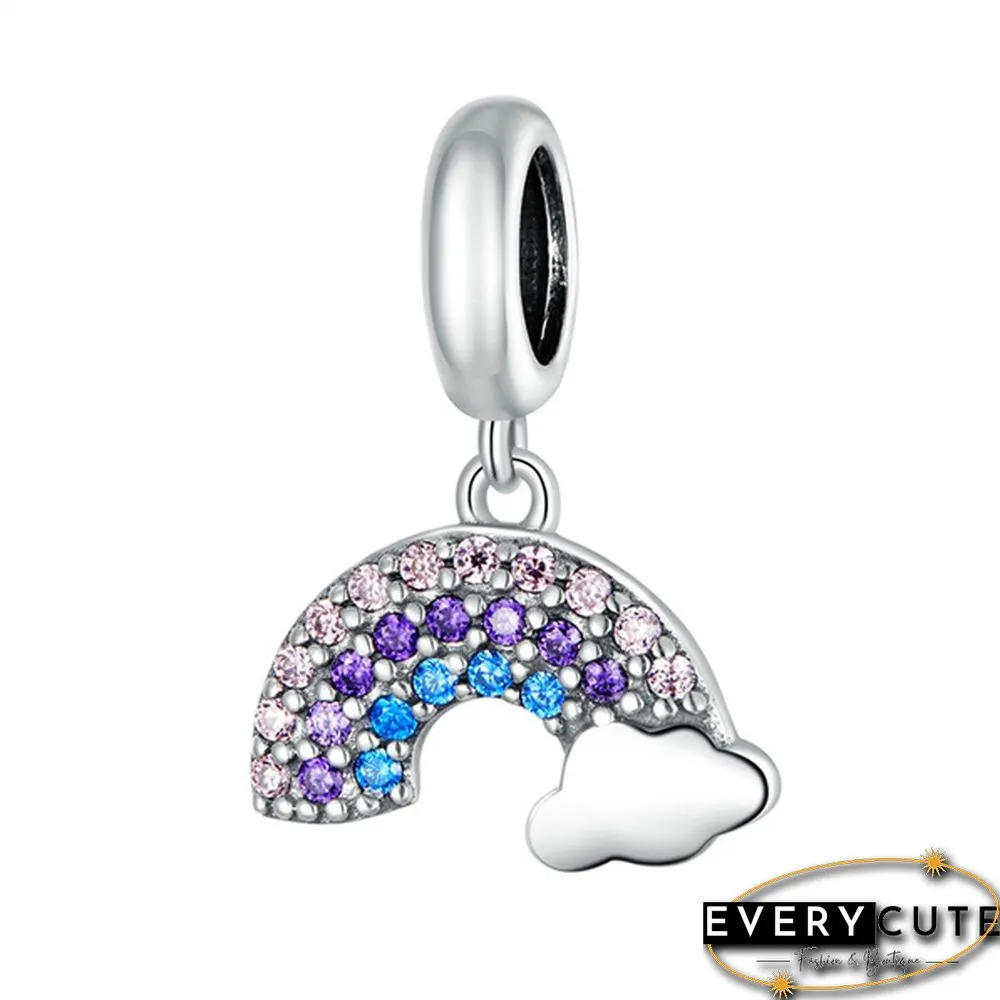 NEW Fashion Jewelry Making 925 Sterling Silver Rainbow bicycle unicorn Butterfly Arrow Heart Pendants for Necklace European charms Silver beads for bracelet DIY Christmas
