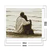 Seaside Couple - 14CT Counted Cross Stitch 22*19cm/8.66*7.48in(Brand)