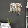 Acrylic Vase Bouquet Diamond Art Hanging Hooks A Row of 3 Hooks DIY Crafts Decor Kit
