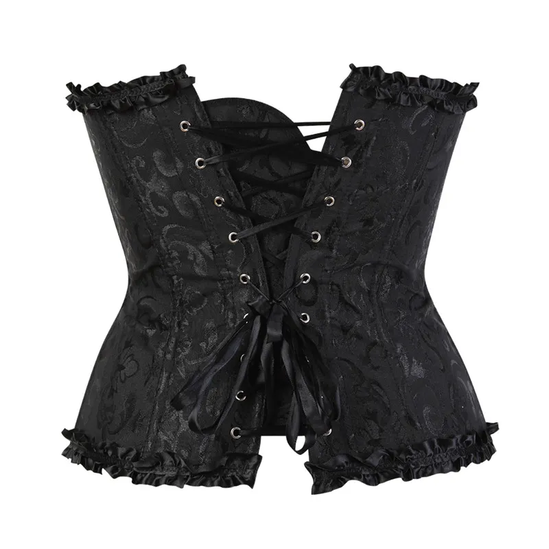 Billionm Sapubonva Corset Sexy Women's Plus Size Corsets and Bustiers Overbust Floral Gothic Brocade Corselet Clothing Top White Black
