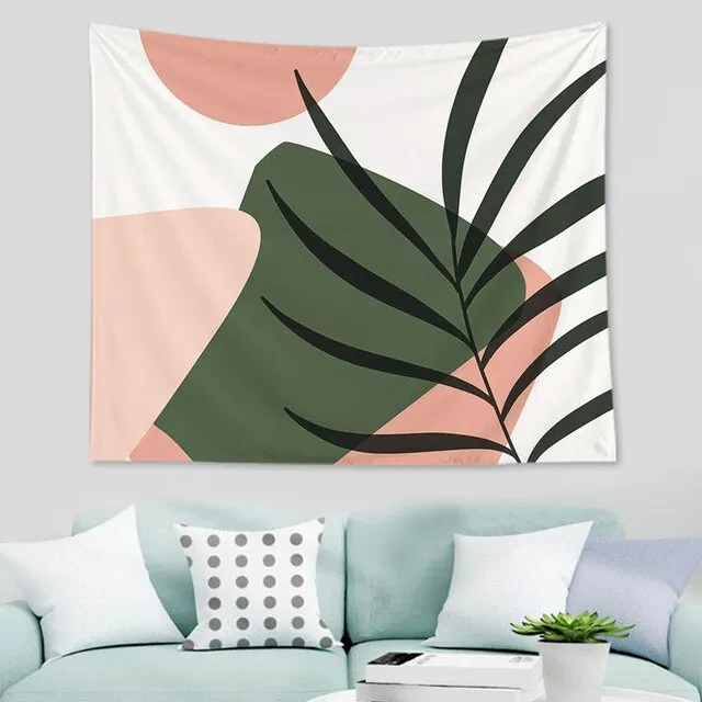 Abstract  nordic Geometric Tapestry Tropic Modern Art Brown Wall Hanging ins Tapestry Decorative Tapestry For Home Decoration