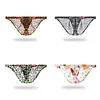 Men's Low Waist Sexy Ultra-Thin Ice Silk Leopard Print Briefs