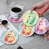 [Upgrade]6pcs/set DIY Diamond Painting Waterproof Case Classic Cute Monster Coaster Gift Decor Set