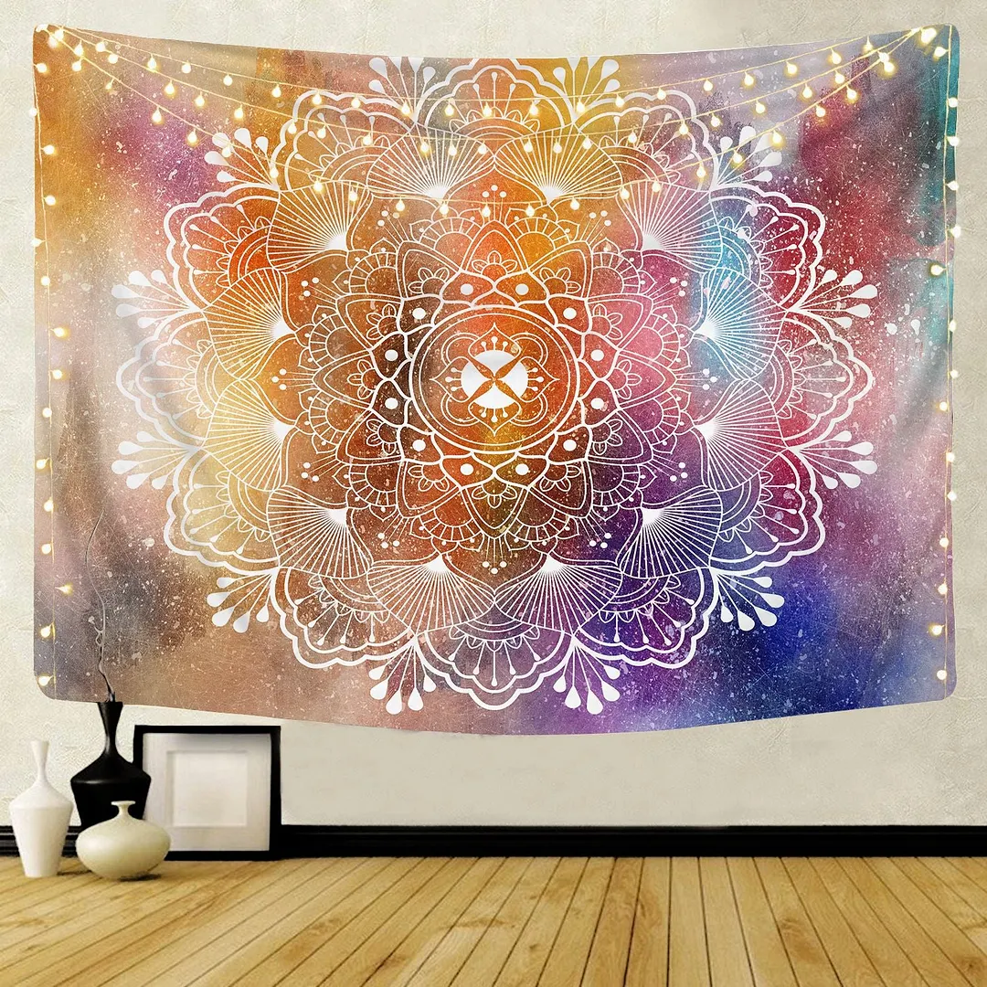Polyester Mandala Print Tapestry Wall Hanging Carpet Throw Yoga Beach Mat Blanket Large 150*200cm Sleeping pad wall art Tapestry