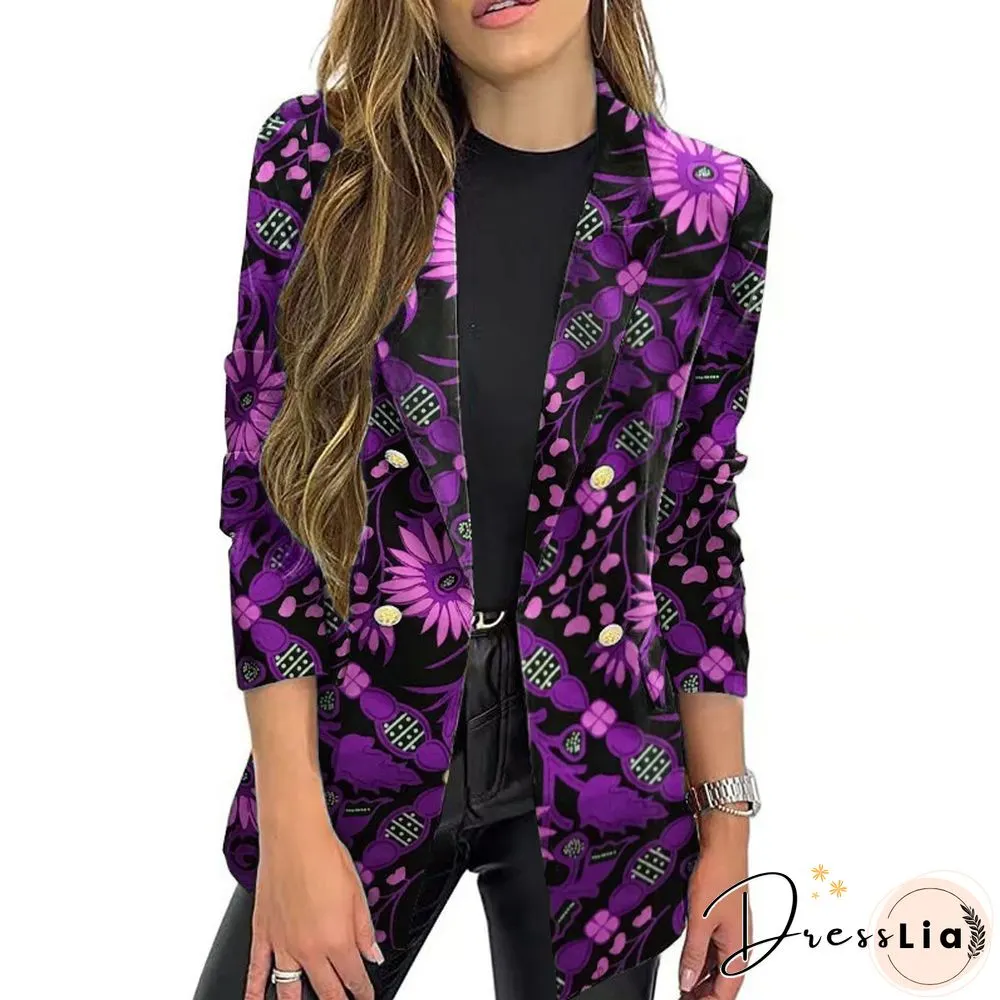 Fashion Autumn And Winter New Printed Women Blazers Women Long-sleeved Autumn And Winter Jacket Coats Blazer Feminino