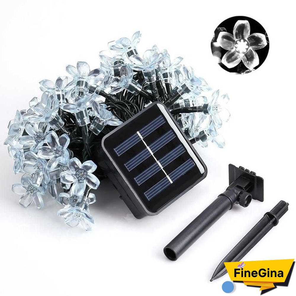 Outdoor Solar Fairy Lights Cherry Blossoms Solar Christmas Lighting For The Courtyard Outdoor Decorative Lighting Colourful Lamp