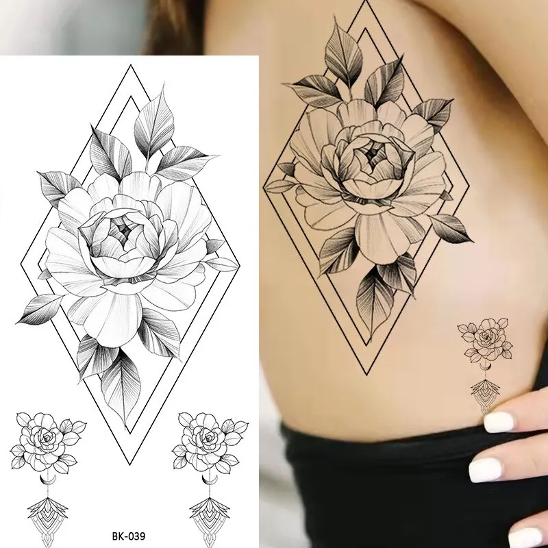 Sdrawing Tattoos New Flash Waterproof Temporary Tattoo Sticker Lip Print Flowers Butterfly Body Art Arm Fake Sleeve Tatoo for Women
