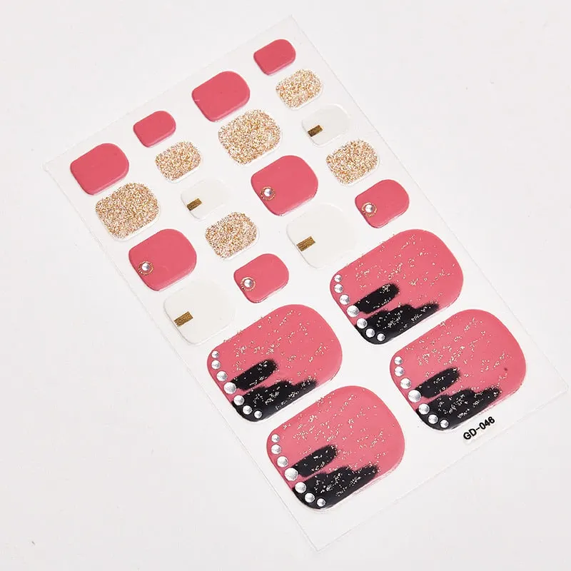 22 Tips/Sheet Shiny Nail Decoration Nail Adhesive Nail Accesoires Nail Art Decoration Nailart Sticker Adesivos Nail Tape
