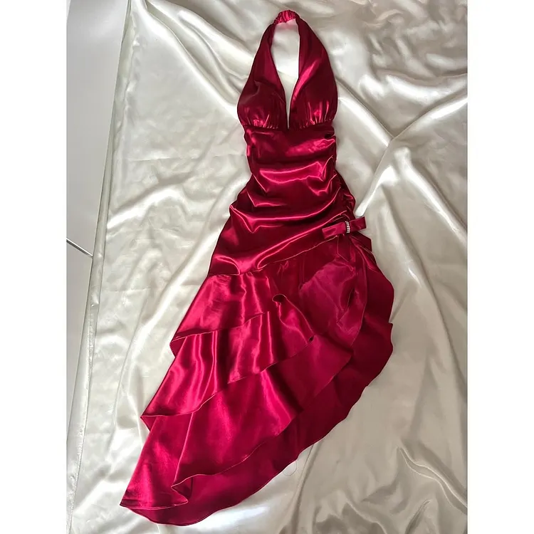 Red Retro Elegant Simple Mid-Length Homecoming Dress Date Dress Fashionable And Comfortable Popular Dress 