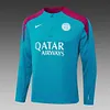 2024/2025 Psg Paris Saint-Germain Half-Pull Training Suit Lake blue Football Shirt 1:1 Thai Quality