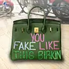 Hand Draw English you Customize Art Bag For women Handbags Designer Shoulder Bag 100% Genuine Leather Unique personality Fashion