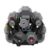 V8 Engine with Gearbox Tech Engine Model Particle Building Block MOC Set (568 pieces)