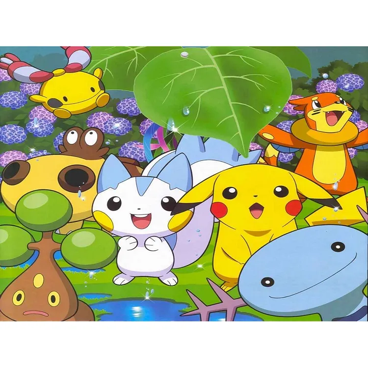 Pikachu 40*30CM (Canvas) Full Round Drill Diamond Painting gbfke