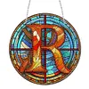 (Upgrade Size)DIY Double Sided Diamond Painting Alphabet Family Last Name Initial Sign Ornament with Chain Window Hanging Kit