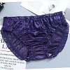 Glossy Solid Color Thin Lace Ruffle Briefs