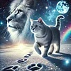 Diamond Painting-5D Full Round Drill Cat and Lion(40*40 CM)