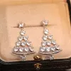 Boucles d'oreilles &agrave; tige en forme d'arbre de No&euml;l