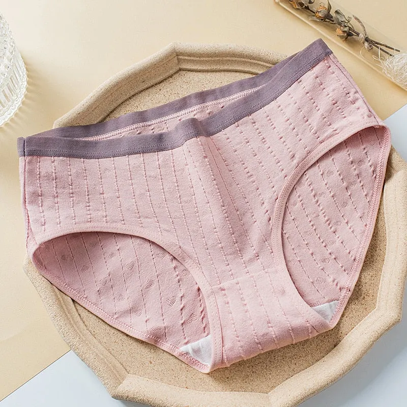 PCS / set M-XL Cotton Panties Women's Underwear Sexy Lace Panty Plus Size Fashion Solid Color Briefs Female Lingerie Underpants