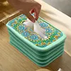 (US Local)Acrylic Flower Diamond Painting Paper Towel Dispenser Decor Tissue Box Kit