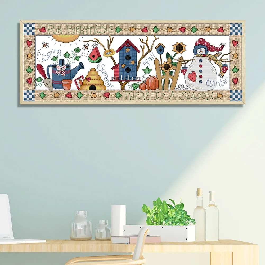 14ct Stamped Cross Stitch - Snowman(54*22cm)