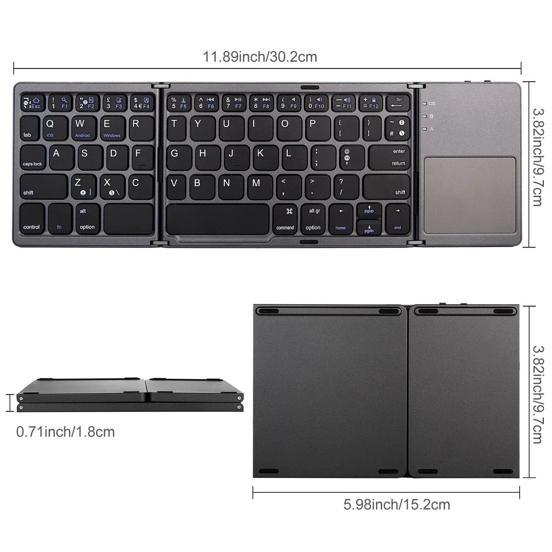 Folding Touch Bluetooth Keyboard