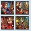 (US Local)4pack Xmas Lady-Special Shaped Diamond Painting Kit(30x30cm)