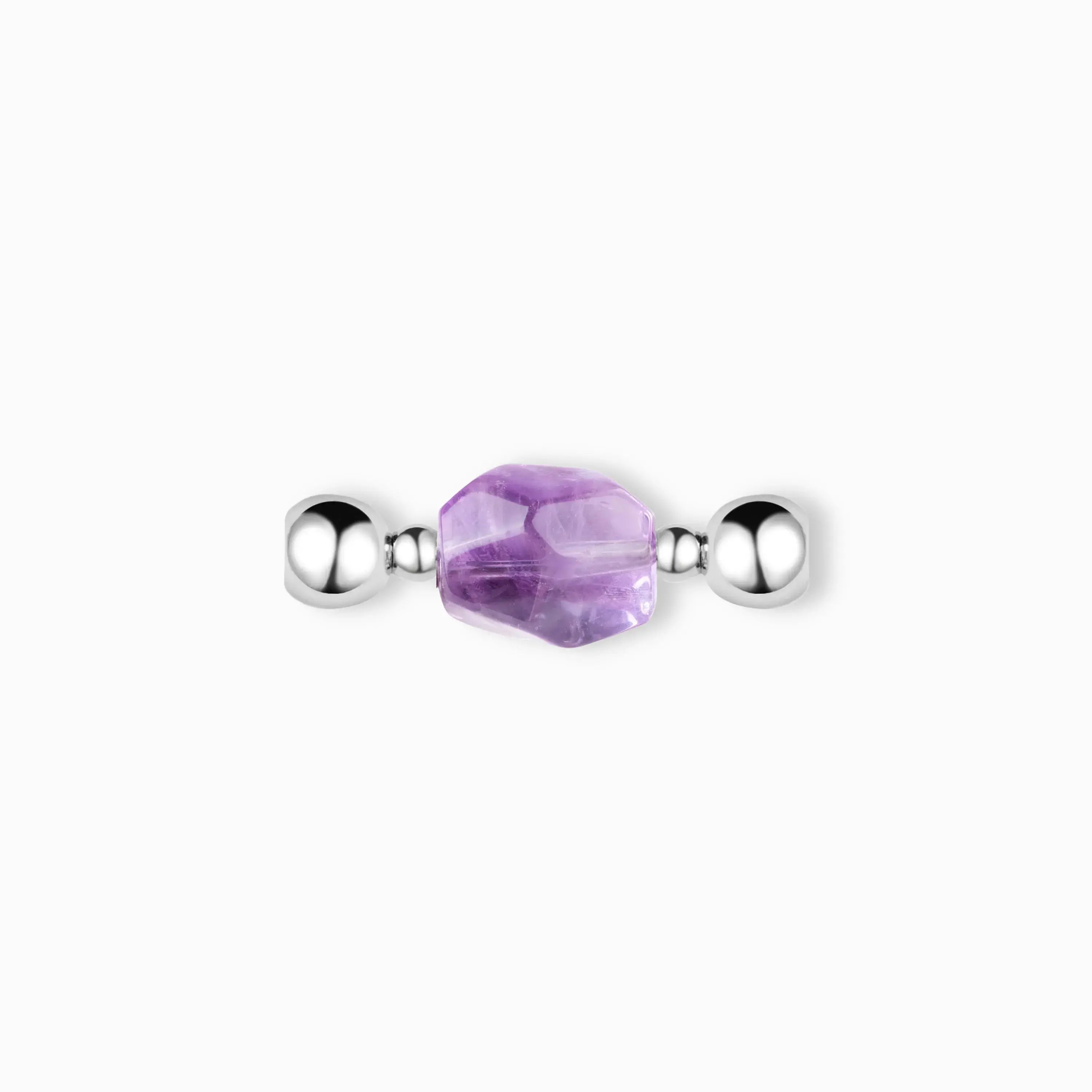Random-Cut Amethyst Magnetic Pendant for modular magnetic crystal jewelry, product view