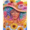 Sunflower Eye Girl - Round AB Drills Diamond Painting(45*55cm)