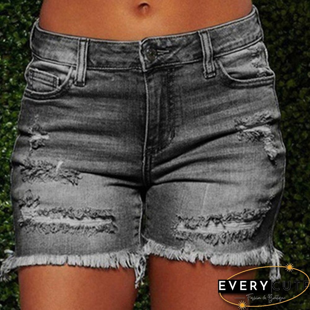 Plus Size Womens Ladies High Waist Short Jeans Shorts Denim Pants