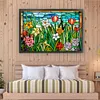 >SALE<Full Embroidery Cotton Thread 11CT Print Stain Glass Flower Cross Stitch 60x40cm