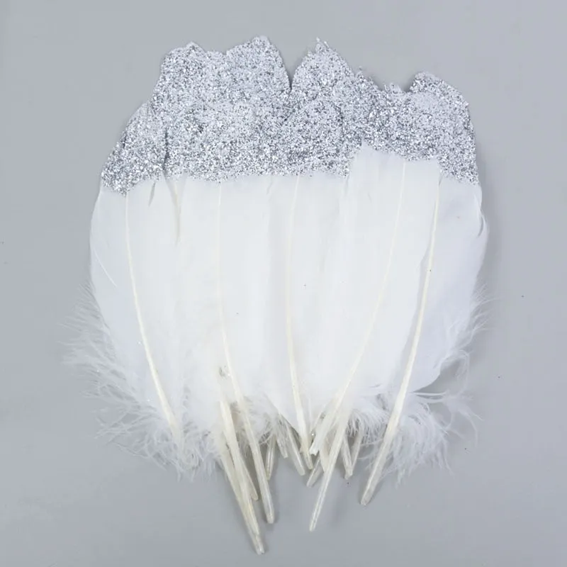 10/20pcs Gold Dipped Feather Natural Goose Turkey Feathers for Wedding Party Gift Box Cake Decoration Balloon Filler DIY Crafts