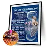 【Limited Stock Sale】To My Grandson Never Forget I Love You Quotes - Special Shaped Diamond Painting 30*40cm