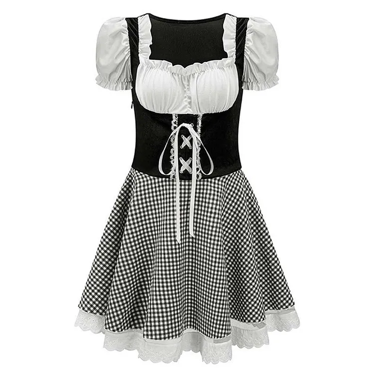 Women German Dirndl Dress Oktoberfest Costumes Halloween Carnival Cosplay Costume