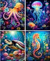 4Pack Sea Animals-Full Round Diamond Painting(30x40cm)