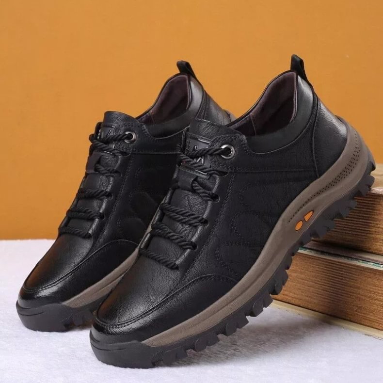 Men's Casual Hand Stitching Leather Arch Support Shoes