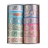 12/24 Rolls Adhesive Tape Reusable Flower Washi Tape Set Artwork Decorative Tape DIY Diamond Art Accessories