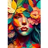 Woman Covering Face With Flowers - 11CT Stamped Cross Stitch 40*60cm/15.75*23.62in