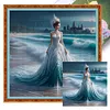 (Multi-Style) Beach Dress Girl-11CT Stamped Cross Stitch 40*40cm/15.75*15.75in
