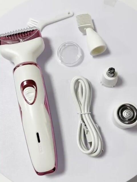 ✨Ženski električni brijač, 4 u 1 punjivi set za njegu lica, nosa, nogu i pazuha, bezbolni trimer za bikini zonu, prijenosni punjivi brijač za dlake