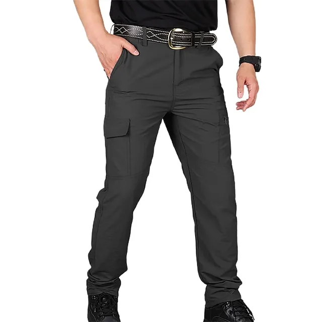 Men's Waterproof Cargo Work Pants Hiking Tactical Pants Military Ripstop Resistant Multi Pockets