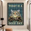 Retro Poster - Today Is A Good Day Cat-11CT Stamped Cross Stitch 40*60cm/15.75*23.62in (Big Size)