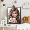 >SALE<5D DIY Full Round Drill Diamond Painting Sweet Girl Kit Home Decoration 30x40cm