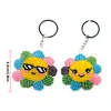 2Pcs Sunflower Bead Cross Stitch Keychain Kit Mosaic Beads Embroidery Keyrings