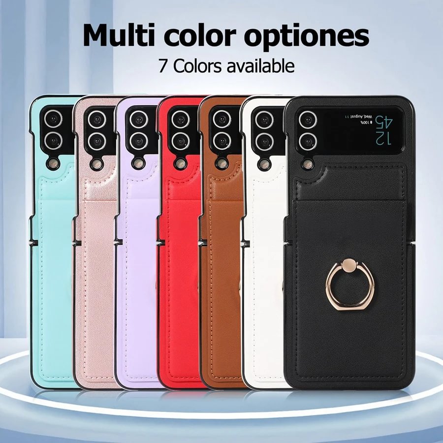 Suitable For Samsung Z Flip 3/Z Flip 4 Folding Solid Color Ring Folding Screen Phone Case
