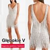 Vestido sexy de princesa com decote em V