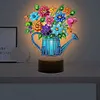(US Local)Acrylic Double Sided Butterfly Vase Diamond Painting LED Night Light for Desktop