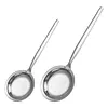 304 Stainless Steel Fine Mesh Strainer Multi-functional Sieve Colander with Handle Fat Skimmer Spoon Kitchen Gadget for Oil Filter Skimming Grease Foam