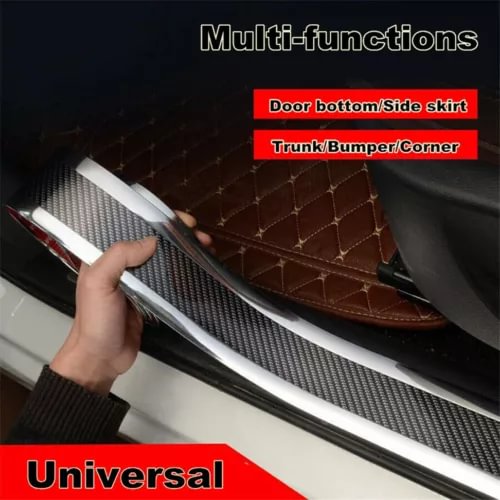 Dronehint 3cm * 1M Sliver Carbon Fiber Door Sill Scuff Cover Plate Sticker Protector Parts (For: Acura) Parts