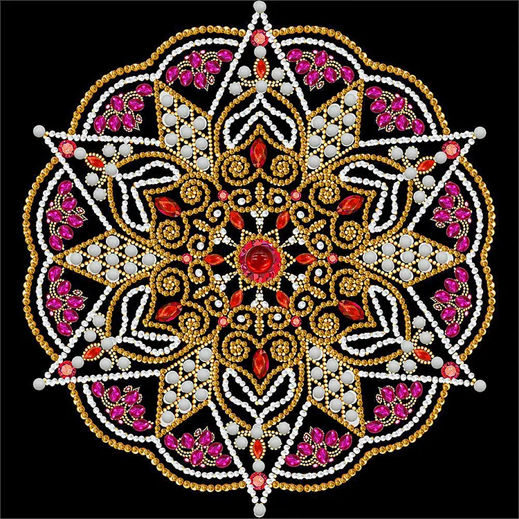 Mandala 30*30CM(Canvas) Special Shaped Drill Diamond Painting gbfke